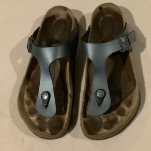 Birkenstock Gizeh Women’s Sz EU 39 US 8-8.5 Steel Blue color